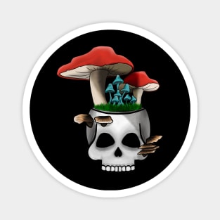 Mushroom Skull Garden Magnet